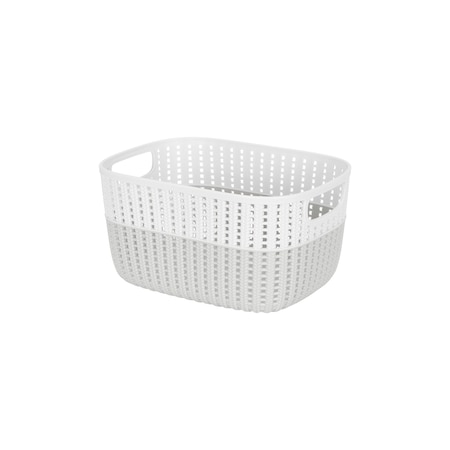 Simplify 2-Tone Decorative Medium Storage Basket in Heather Grey 26311-HGREY